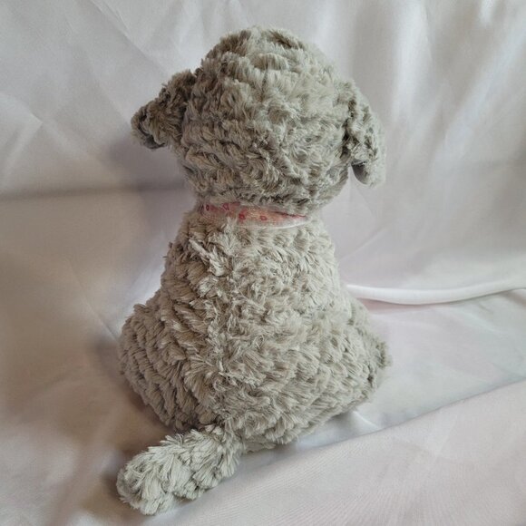 Burton & Burton 11" Gray Puppy With Sheer Pink Bow - Picture 3 of 8